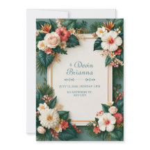 Mariage tropical à la bordure émeraude d'Hibiscus