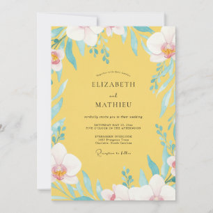 Invitation Mariage Tropical à l'Orchidée Jaune