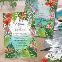 Mariage Tropical Aquarelle Peinture Unique Faite à