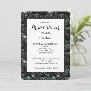 Invitation Mariage Tropical avec Feuilles Vertes