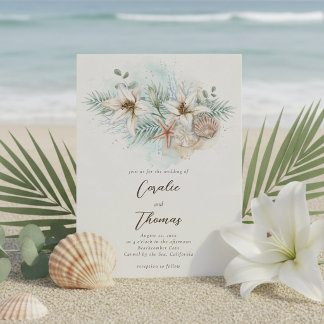 Invitation Mariage Tropical Bohème Floral de Plage