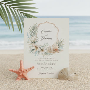 Invitation Mariage Tropical Bohème sur la Crête de la Plage