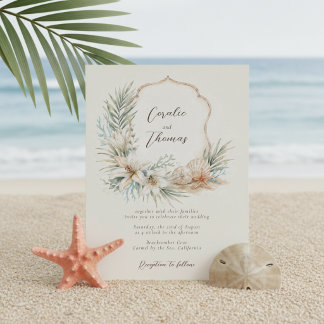 Invitation Mariage Tropical Bohème sur la Crête de la Plage