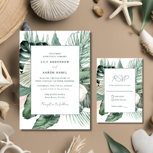 Invitation Mariage tropical botanique