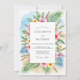 Invitation Mariage Tropical Breezy Sarcelle