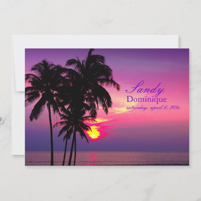 Invitation mariage tropical de PixDezines Hawaiian Sunset (Devant)