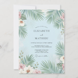 Invitation Mariage Tropical Eucalyptus au Palmier Azur