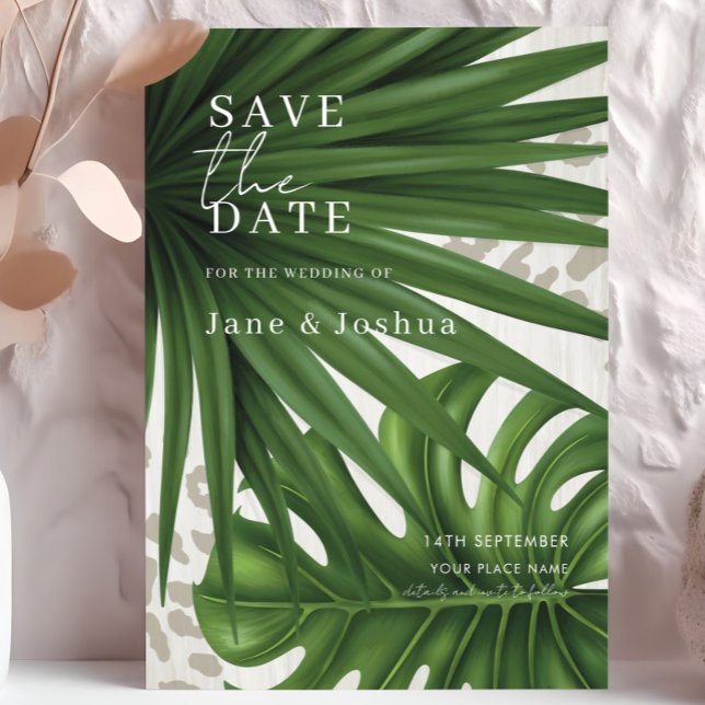 Invitation Mariage Tropical Fleurs Save the Date  (Créateur téléchargé)