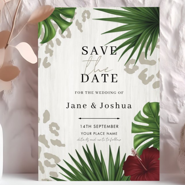 Invitation Mariage Tropical Fleurs Save the Date  (Créateur téléchargé)