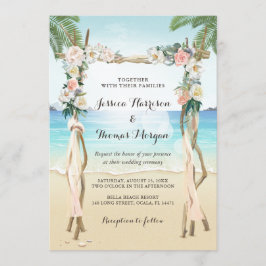 Invitation Mariage tropical floral Arbor Wood Arch