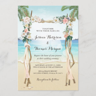 Invitation Mariage tropical floral Arbor Wood Arch
