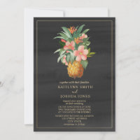 Mariage tropical gris ananas floral