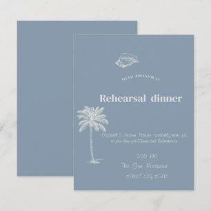 Invitation Mariage tropical minimaliste Dusty Blue