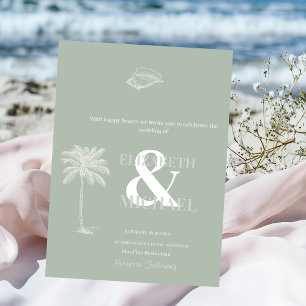 Invitation Mariage tropical minimaliste vert