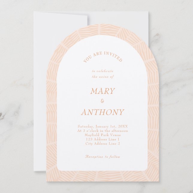 Invitation Mariage tropical orange (Devant)