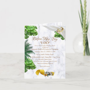 Invitation Mariage Tropical Romantique sous la Douche