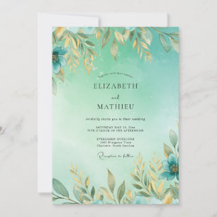 Invitation Mariage Tropical Teal Rêveur