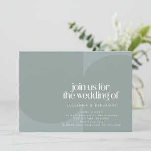 Invitation Mariage Turquoise minimaliste géométrique moderne