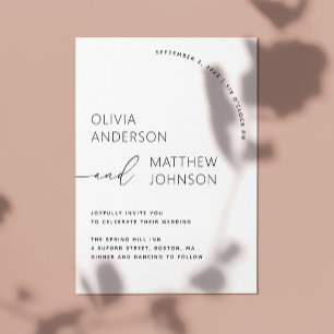 Invitation Mariage Typographie Moderne   Élégant Contemporain