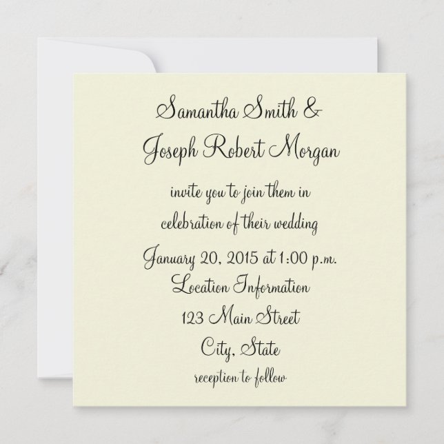 Invitation Mariage Uni Beige (Devant)
