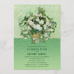 Invitation Mariage unique vintage créatif de vase à fleur