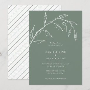 Invitation Mariage végétal minimaliste moderne