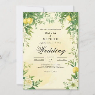 Invitation Mariage verdoyant Citrus