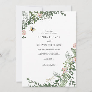 Invitation Mariage verdure et fleurs