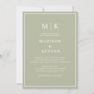 Invitation Mariage Vert