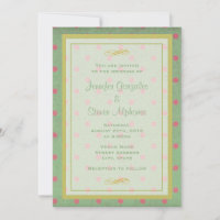 Mariage Vert aux pois roses