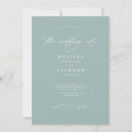 Invitation Mariage vert minimaliste Pastel Seafoam