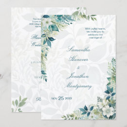 Invitation Mariage Vert Sauge Ivoire Eucalyptus