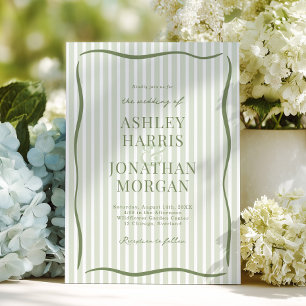 Invitation Mariage Vert Sauge Rétro