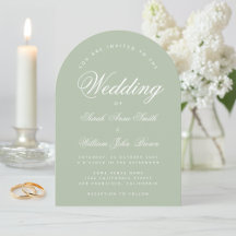 Mariage Vert Sauge Simple Élégant Arche de Calligr