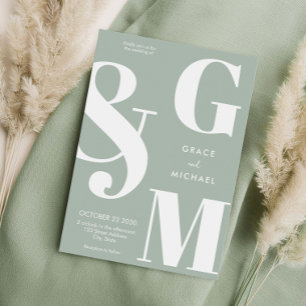 Invitation Mariage vert simple et moderne