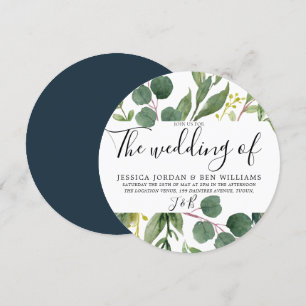 Invitation Mariage vert vert de verdure moderne