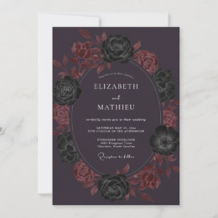 Invitation Mariage Victorien Mystérieux d'Aubergine