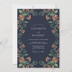 Invitation Mariage Vigne Ambre de Minuit