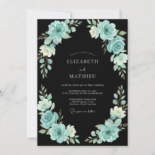 Invitation Mariage Vigne Aqua Minuit