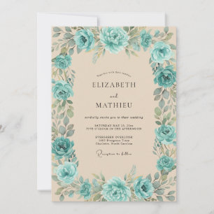 Invitation Mariage Vigne Aqua Sarcelle