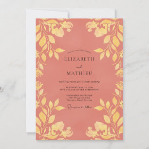 Invitation Mariage Vigne Dorée Terracotta