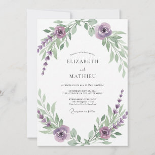 Invitation Mariage Vigne Violette Améthyste