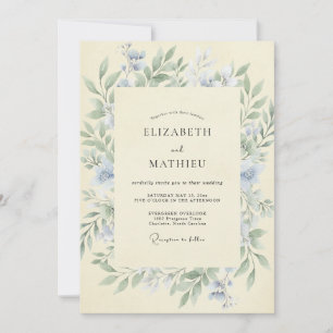 Invitation Mariage vignes jaunes Bleuet