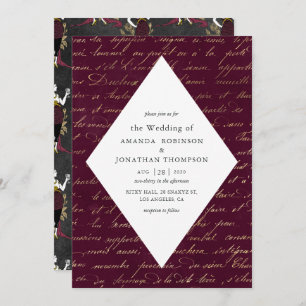 Invitation Mariage Vin Rouge