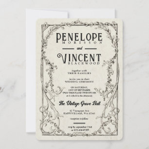 Invitation Mariage vintage Bell Flowers
