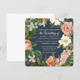 Invitation Mariage Vintage de la flore botanique de White Ros