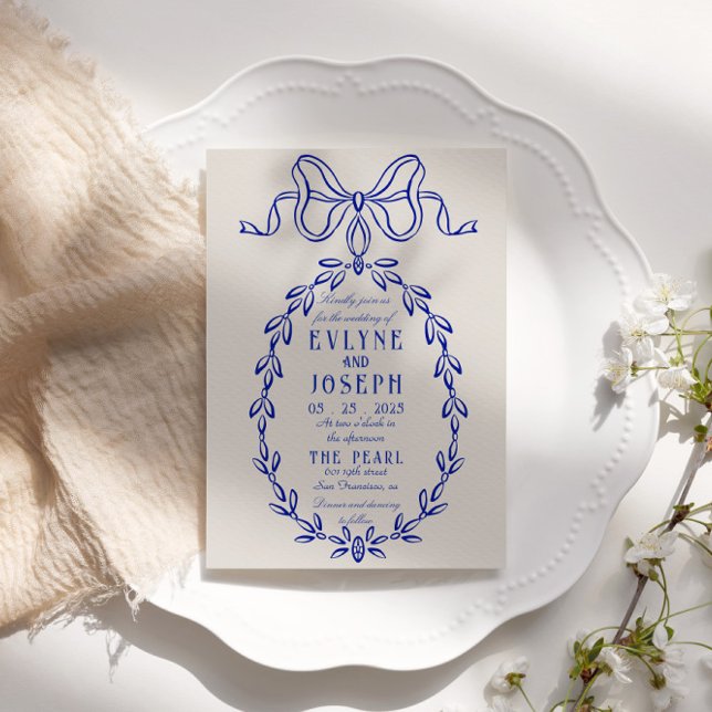 Invitation Mariage vintage de l'ornement du ruban baroque vic (Créateur téléchargé)