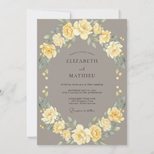 Invitation Mariage Vintage Élégant Taupe