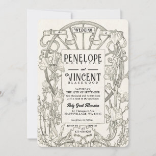 Invitation Mariage vintage et élégant