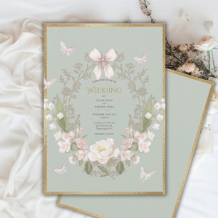 Invitation Mariage Vintage Fleur de Pivoine
